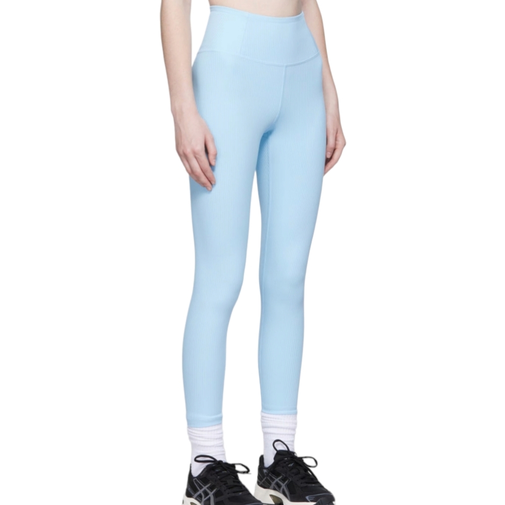 GIRLFRIEND COLLECTIVE Blue Rib High-Rise Leggings 28.5" NEW Sz Women's M